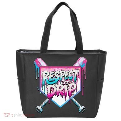 Respect The Drip Ice Cream Dripping Baseball Home Plate Tote Bag