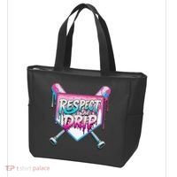 Respect The Drip Ice Cream Dripping Baseball Home Plate Tote Bag thumb 3