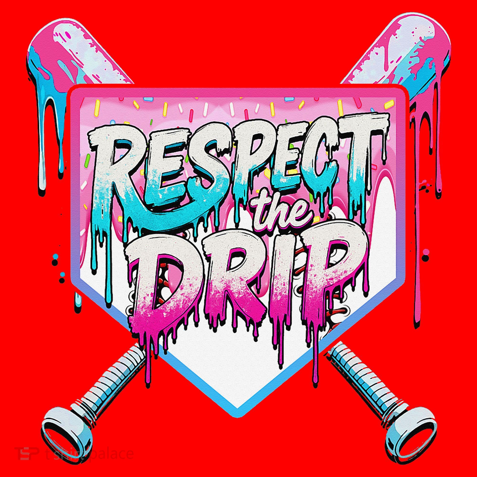 Respect The Drip Ice Cream Dripping Baseball Home Plate Santa Hat