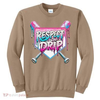 Respect The Drip Ice Cream Dripping Baseball Home Plate Sweatshirt