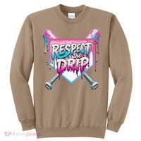 Respect The Drip Ice Cream Dripping Baseball Home Plate Sweatshirt thumb 0
