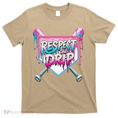 Respect The Drip Ice Cream Dripping Baseball Home Plate T-Shirt