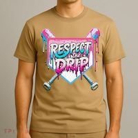 Respect The Drip Ice Cream Dripping Baseball Home Plate T-Shirt thumb 3
