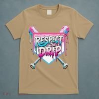 Respect The Drip Ice Cream Dripping Baseball Home Plate T-Shirt thumb 5