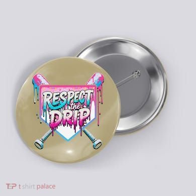 Respect The Drip Ice Cream Dripping Baseball Home Plate Button