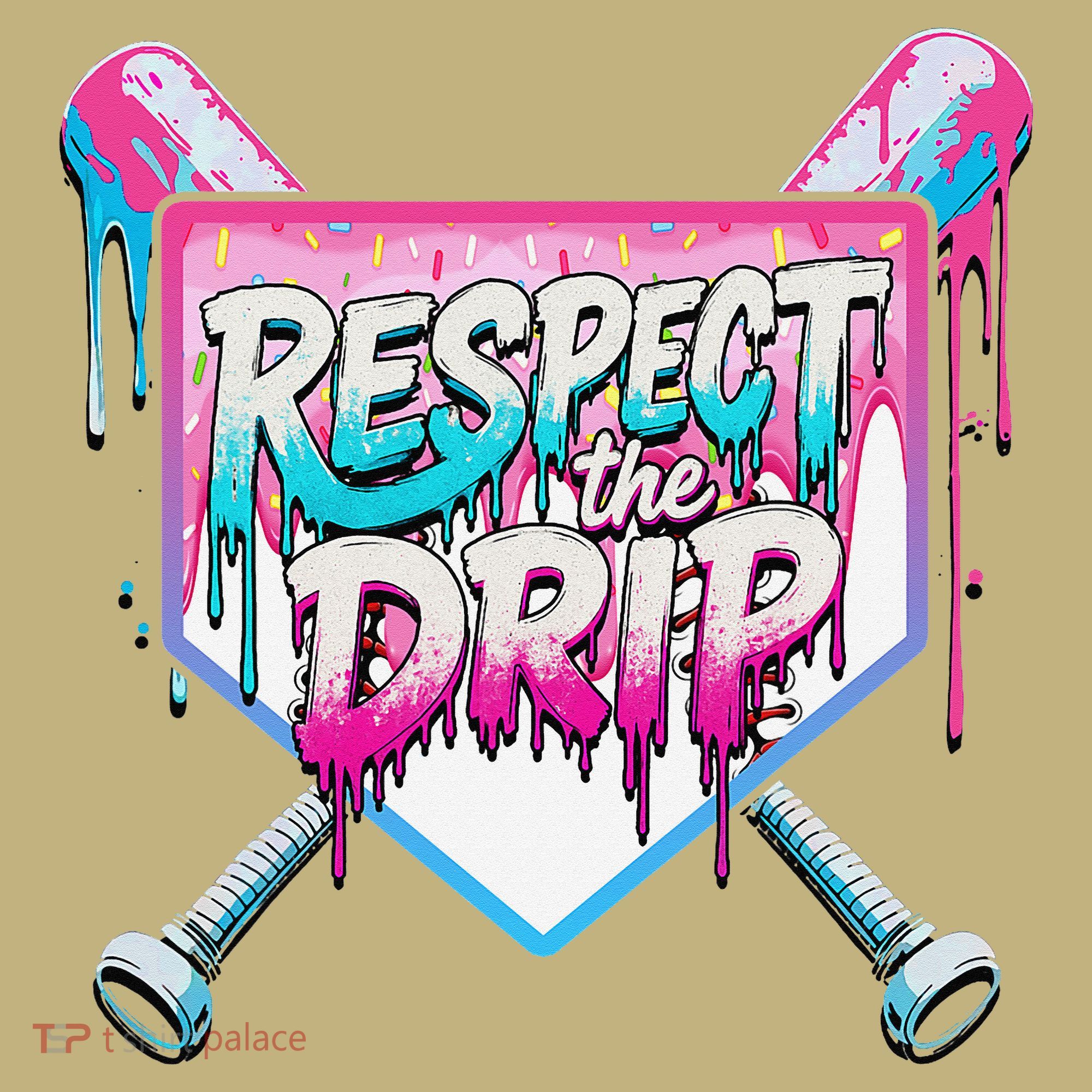 Respect The Drip Ice Cream Dripping Baseball Home Plate Button