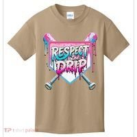 Respect The Drip Ice Cream Dripping Baseball Home Plate Kids T-Shirt thumb 0