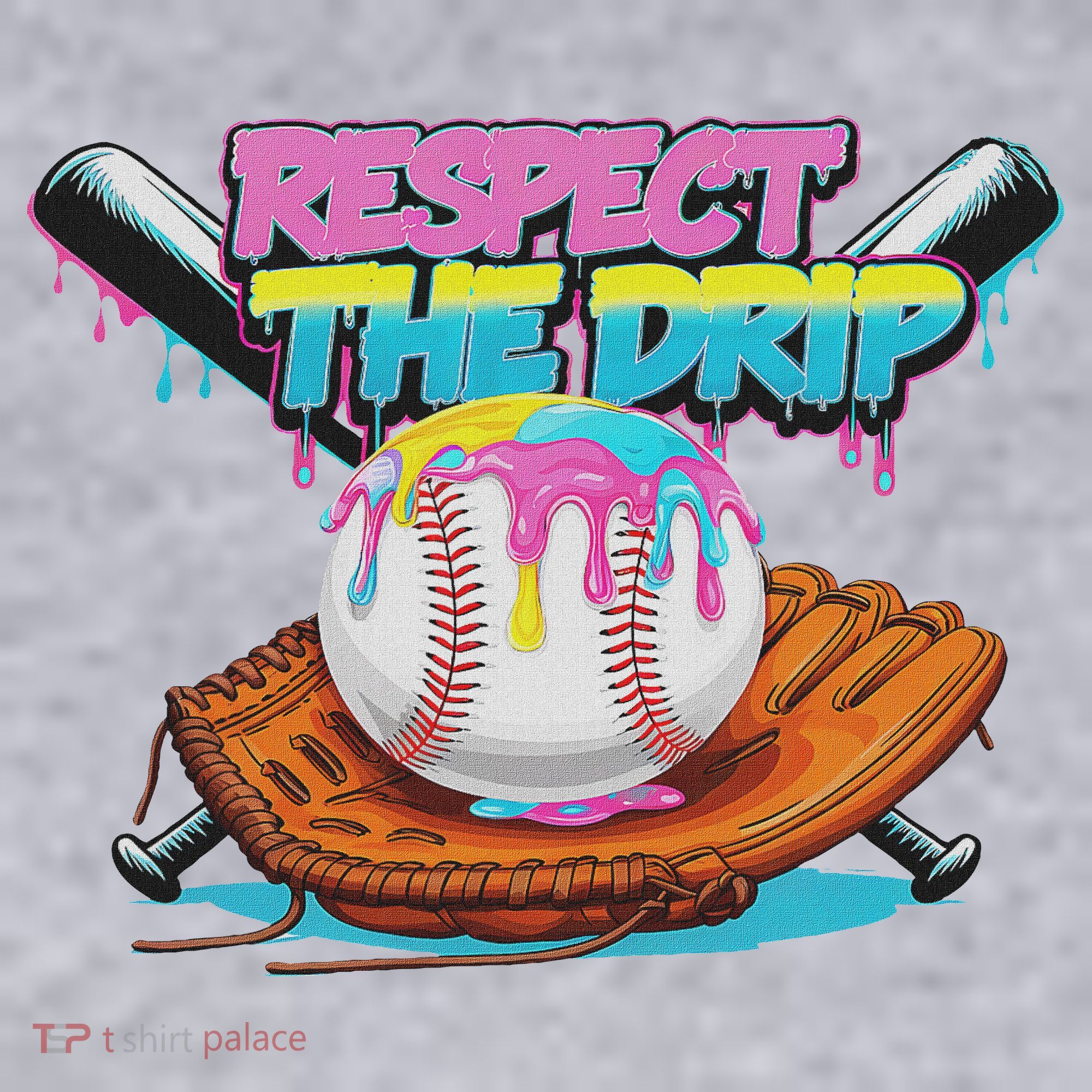 Respect The Drip Baseball Bat Glove Ice Cream Drip Women's Sweatshirt