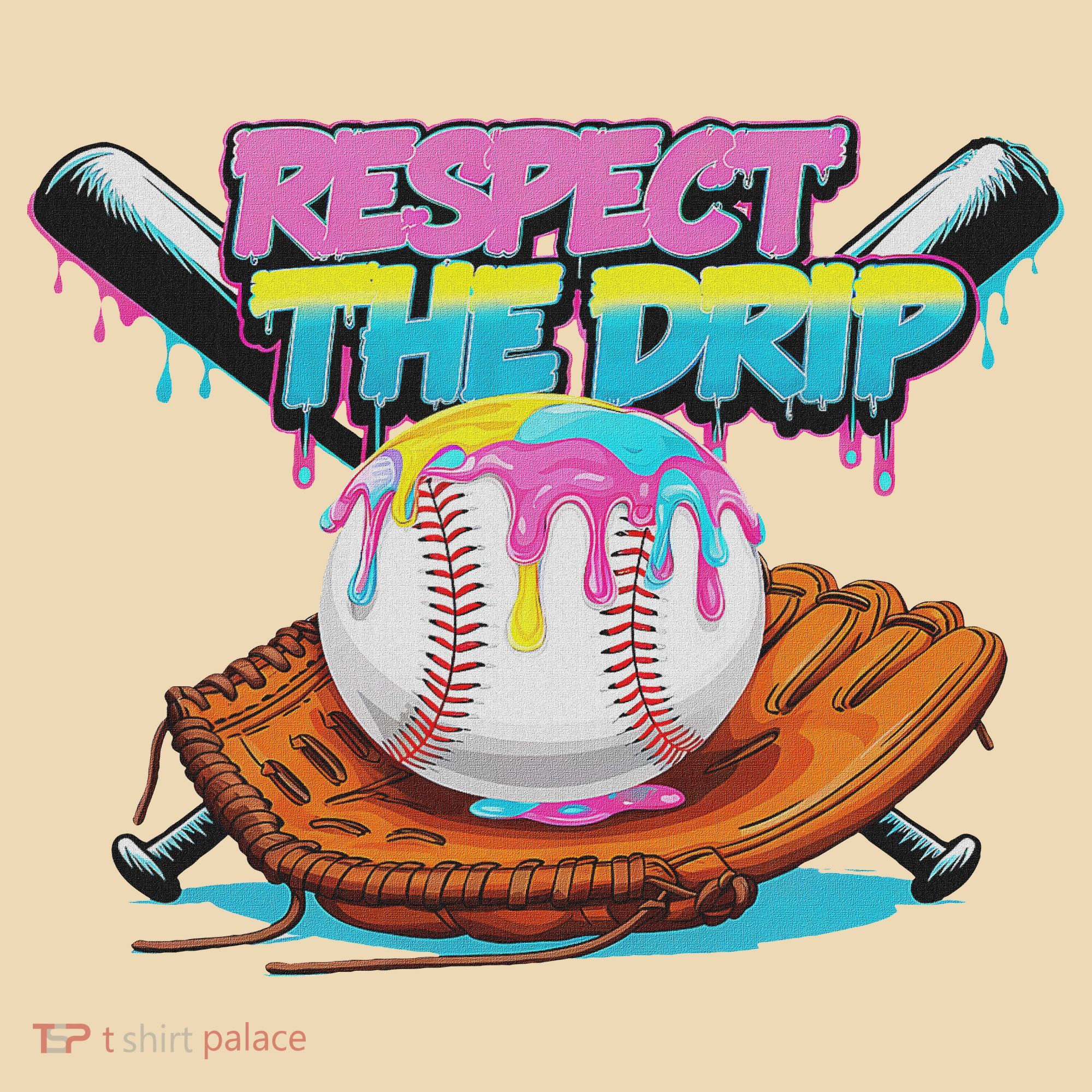 Respect The Drip Baseball Bat Glove Ice Cream Drip Tote Bag