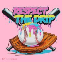 Respect The Drip Baseball Bat Glove Ice Cream Drip Coaster thumb 2