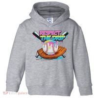 Respect The Drip Baseball Bat Glove Ice Cream Drip Toddler Hoodie thumb 0