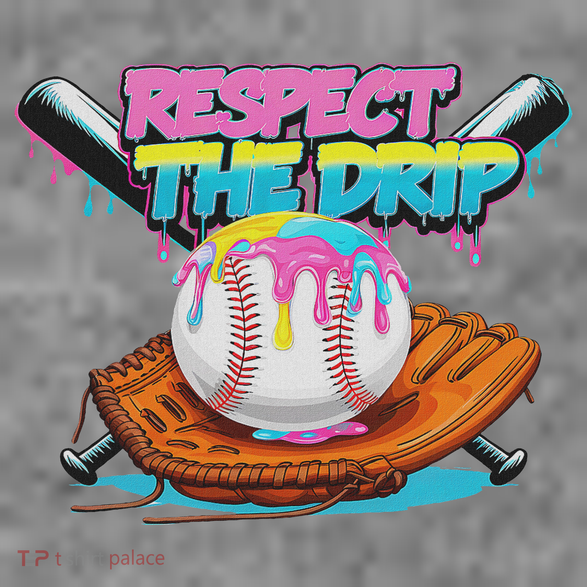 Respect The Drip Baseball Bat Glove Ice Cream Drip Toddler Hoodie