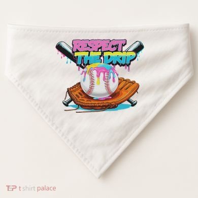 Respect The Drip Baseball Bat Glove Ice Cream Drip USA-Made Doggie Bandana