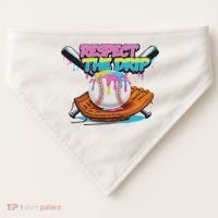 Respect The Drip Baseball Bat Glove Ice Cream Drip USA-Made Doggie Bandana thumb 0