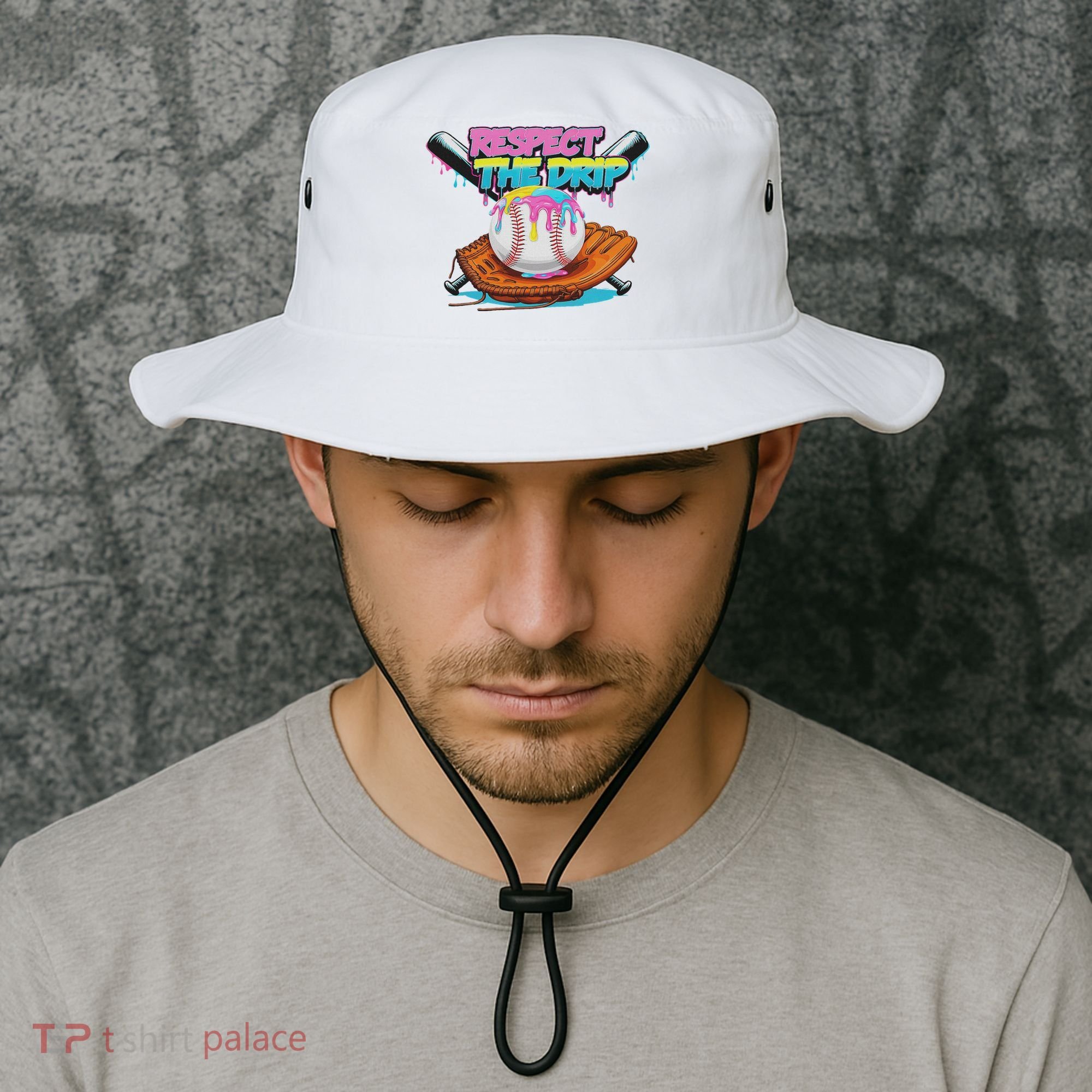 Respect The Drip Baseball Bat Glove Ice Cream Drip Bucket Hat