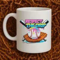 Respect The Drip Baseball Bat Glove Ice Cream Drip Coffee Mug thumb 2