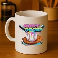 Respect The Drip Baseball Bat Glove Ice Cream Drip Coffee Mug thumb 4