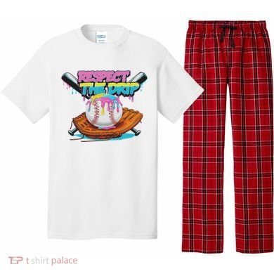 Respect The Drip Baseball Bat Glove Ice Cream Drip Pajama Set