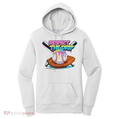Respect The Drip Baseball Bat Glove Ice Cream Drip Women's Hoodie