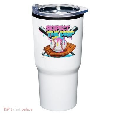 Respect The Drip Baseball Bat Glove Ice Cream Drip Tumbler