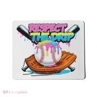 Respect The Drip Baseball Bat Glove Ice Cream Drip Mousepad thumb 0