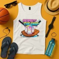 Respect The Drip Baseball Bat Glove Ice Cream Drip Tank Top thumb 4