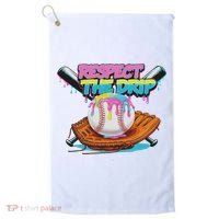 Respect The Drip Baseball Bat Glove Ice Cream Drip Golf Towel thumb 0