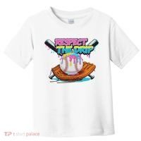 Respect The Drip Baseball Bat Glove Ice Cream Drip Toddler T-Shirt thumb 0