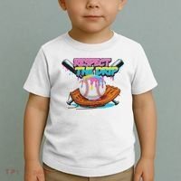 Respect The Drip Baseball Bat Glove Ice Cream Drip Toddler T-Shirt thumb 2