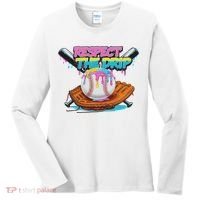 Respect The Drip Baseball Bat Glove Ice Cream Drip Women's Long Sleeve Shirt thumb 0
