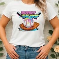 Respect The Drip Baseball Bat Glove Ice Cream Drip Women's T-Shirt thumb 2