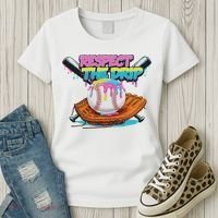 Respect The Drip Baseball Bat Glove Ice Cream Drip Women's T-Shirt thumb 3