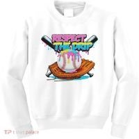 Respect The Drip Baseball Bat Glove Ice Cream Drip Kids Sweatshirt thumb 0