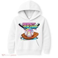 Respect The Drip Baseball Bat Glove Ice Cream Drip Kids Hoodie thumb 0