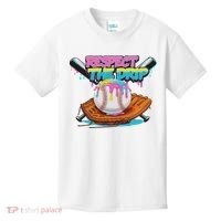 Respect The Drip Baseball Bat Glove Ice Cream Drip Kids T-Shirt thumb 0