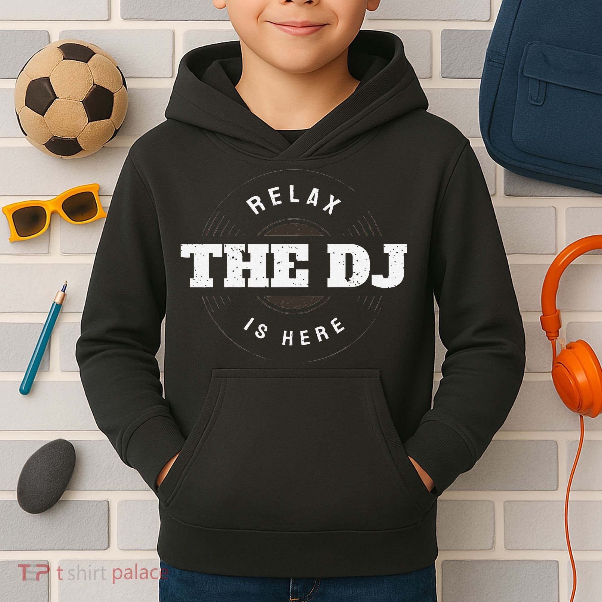 Relax The Dj Is Here Dj Music Kids Hoodie