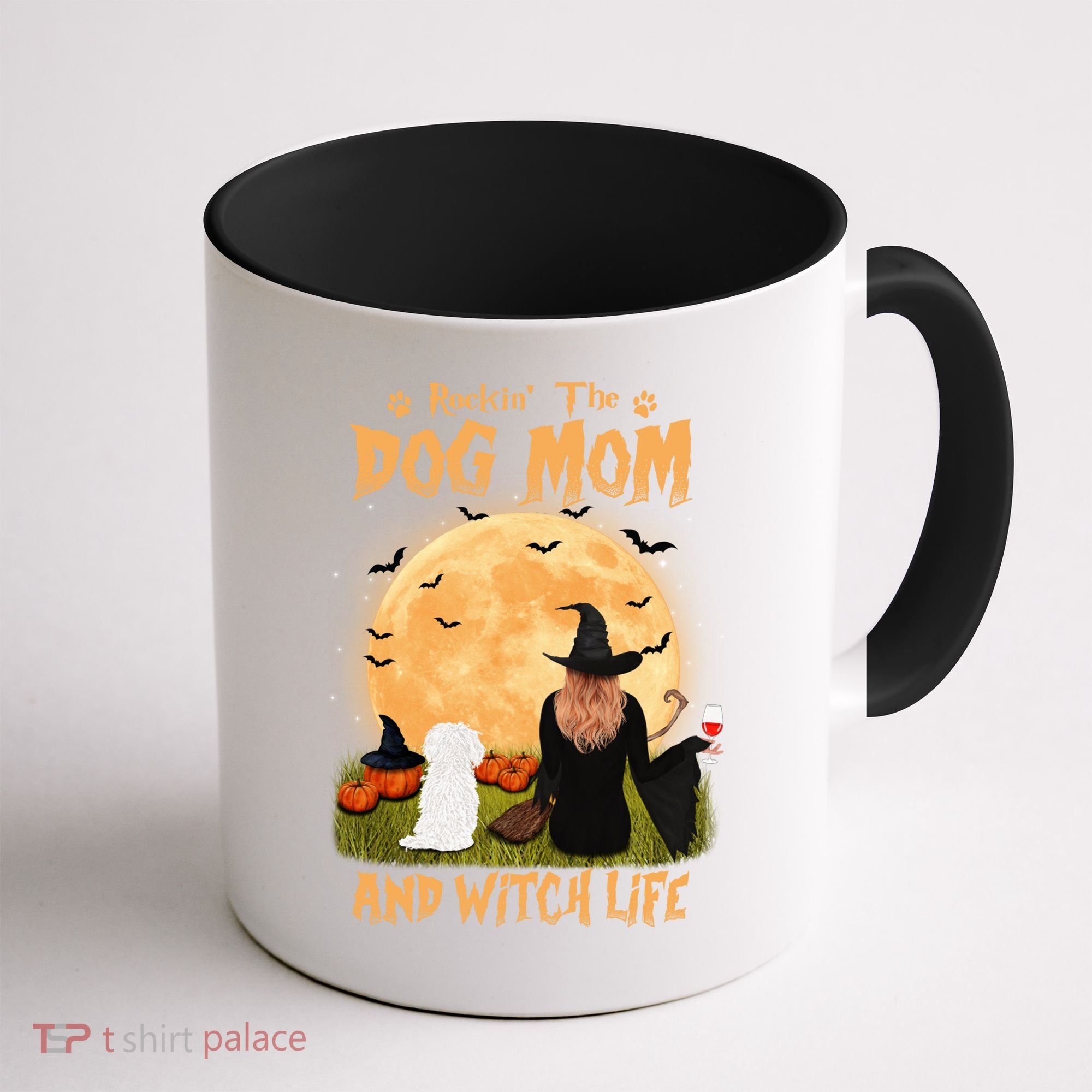 Rocking The Dog Mom And Witch Life Maltese Halloween Funny Gift Coffee Mug