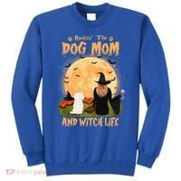 Rocking The Dog Mom And Witch Life Maltese Halloween Funny Gift Sweatshirt thumb 0