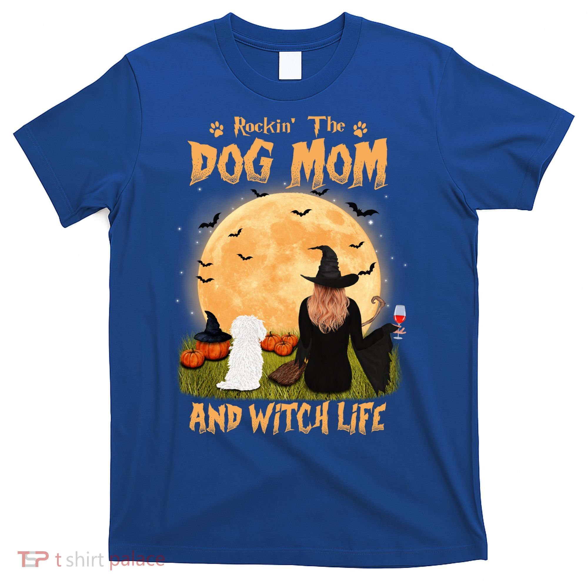 Rocking The Dog Mom And Witch Life Maltese Halloween Funny Gift T-Shirt