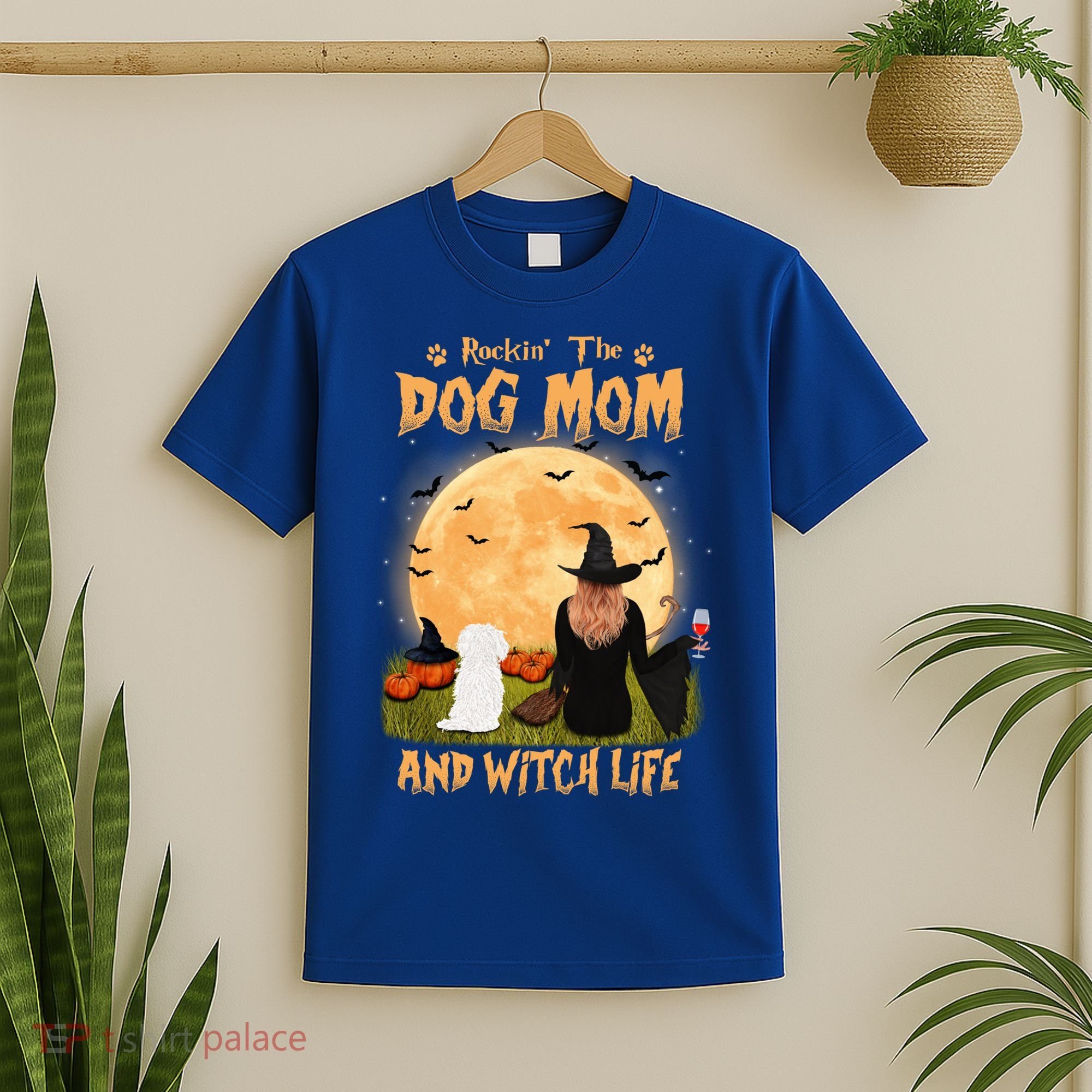 Rocking The Dog Mom And Witch Life Maltese Halloween Funny Gift T-Shirt