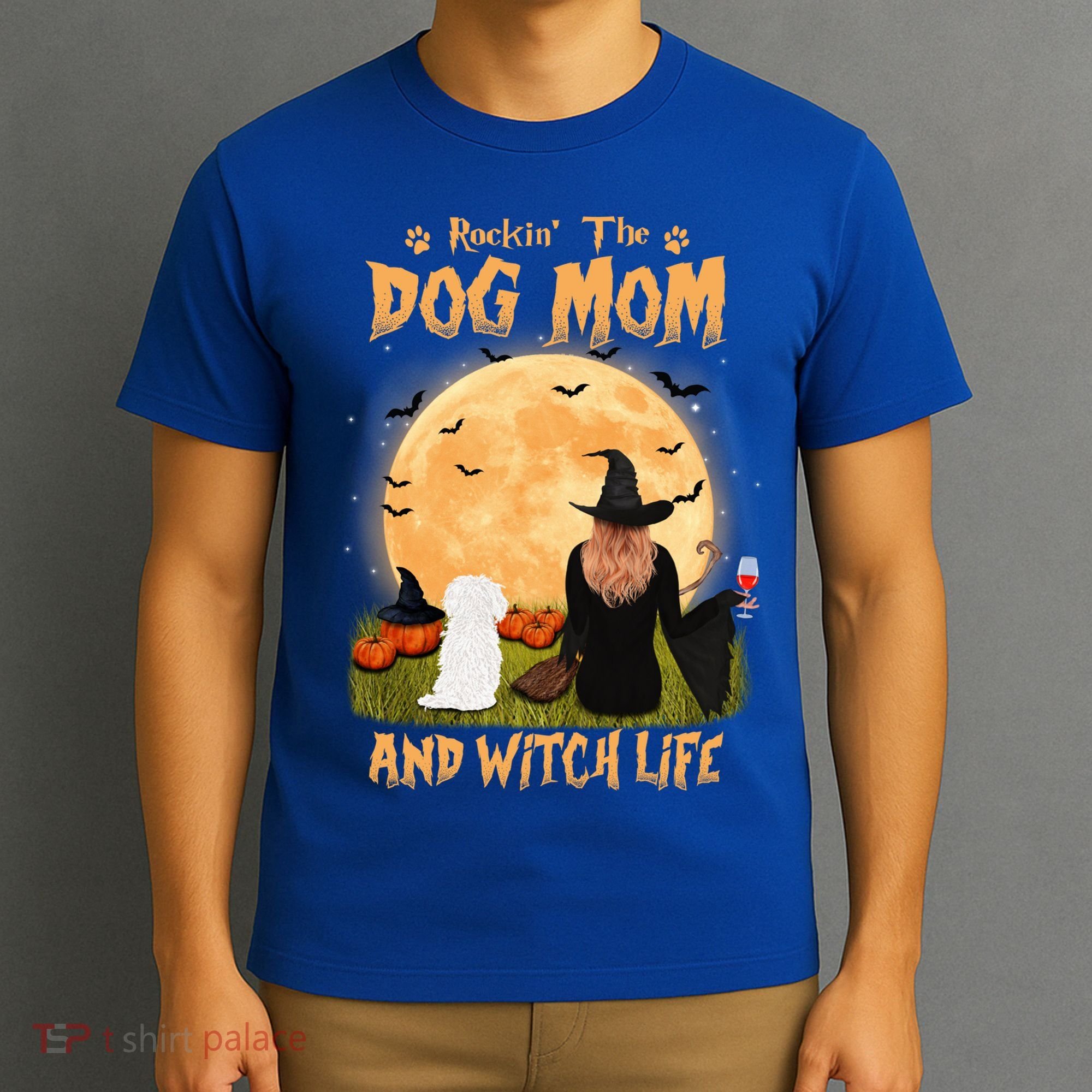 Rocking The Dog Mom And Witch Life Maltese Halloween Funny Gift T-Shirt
