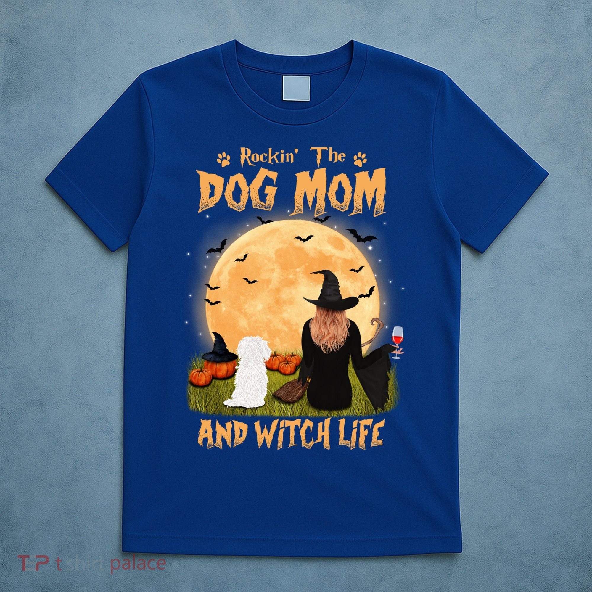 Rocking The Dog Mom And Witch Life Maltese Halloween Funny Gift T-Shirt