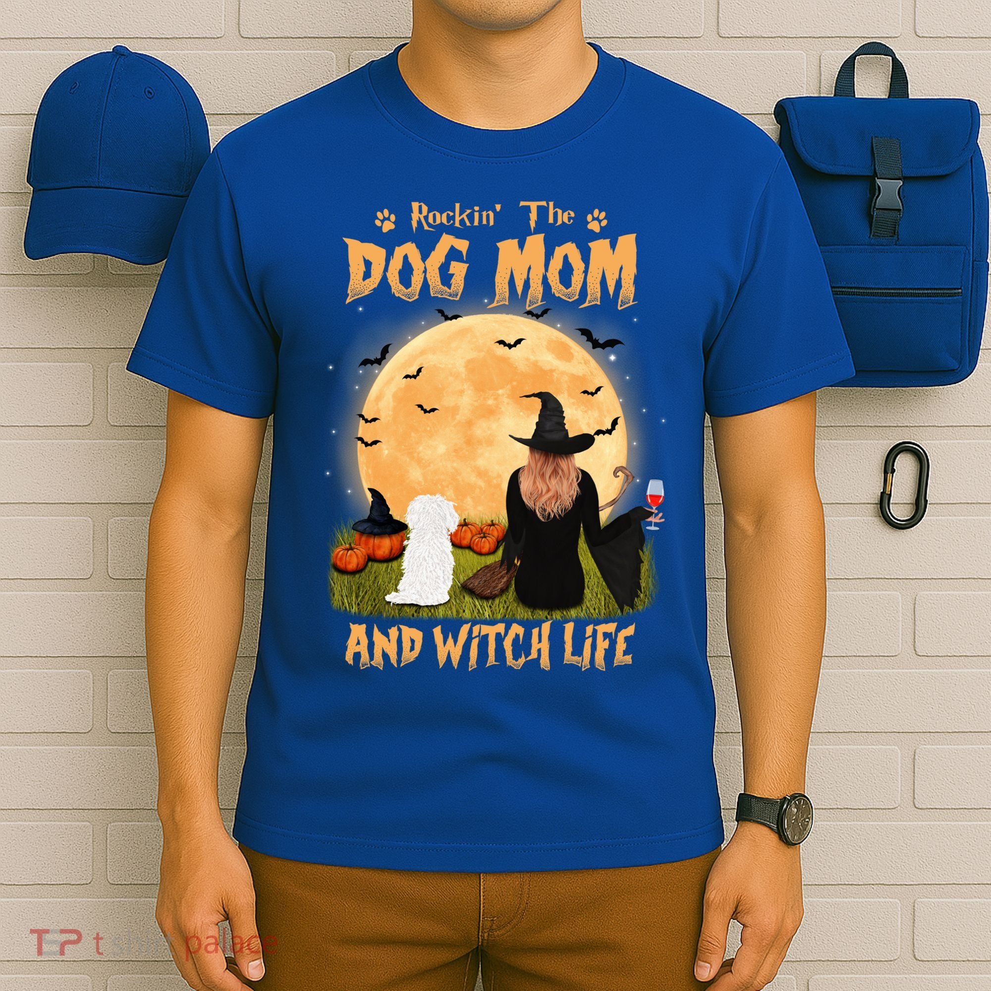 Rocking The Dog Mom And Witch Life Maltese Halloween Funny Gift T-Shirt