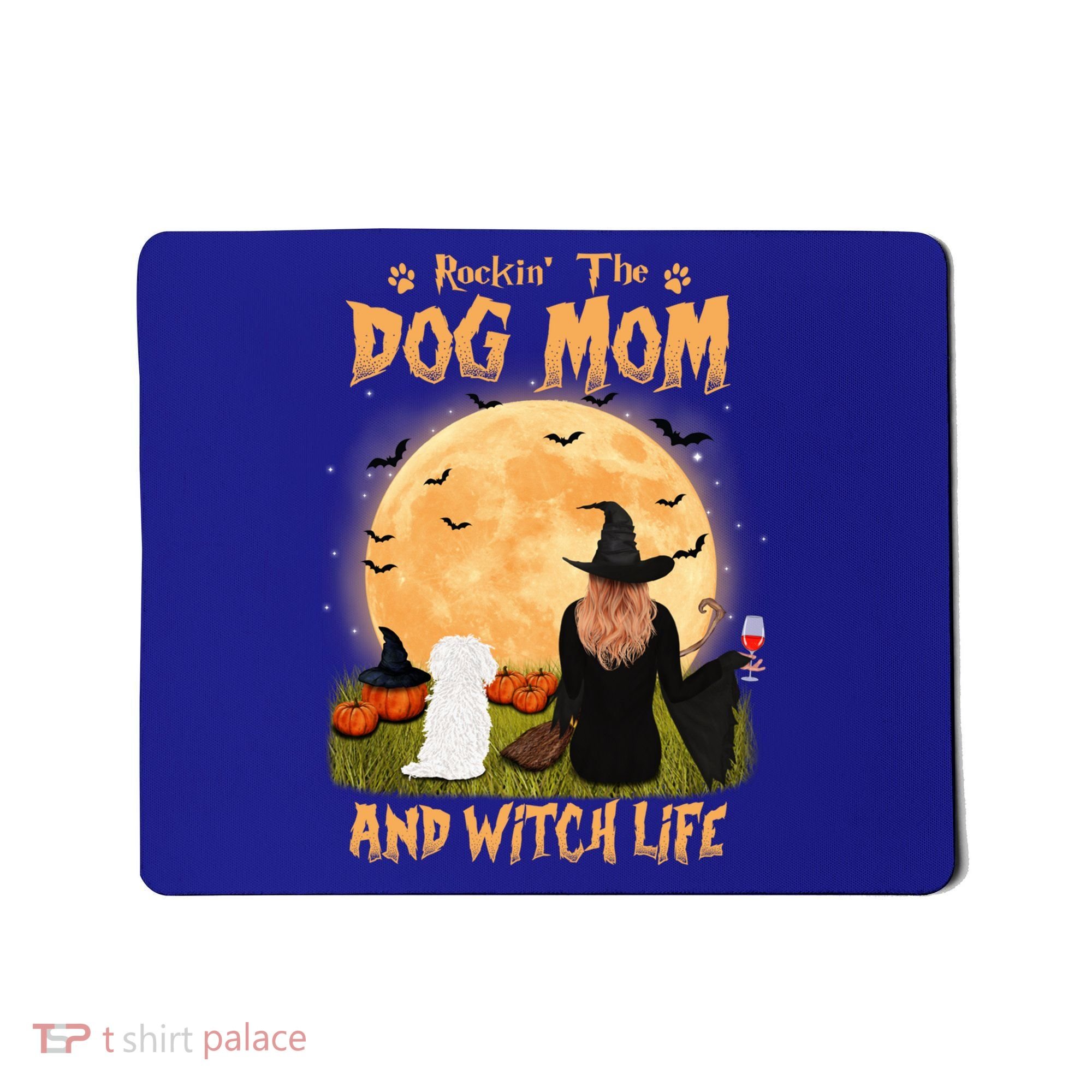 Rocking The Dog Mom And Witch Life Maltese Halloween Funny Gift Mousepad