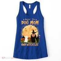 Rocking The Dog Mom And Witch Life Maltese Halloween Funny Gift Women's Tank Top thumb 0