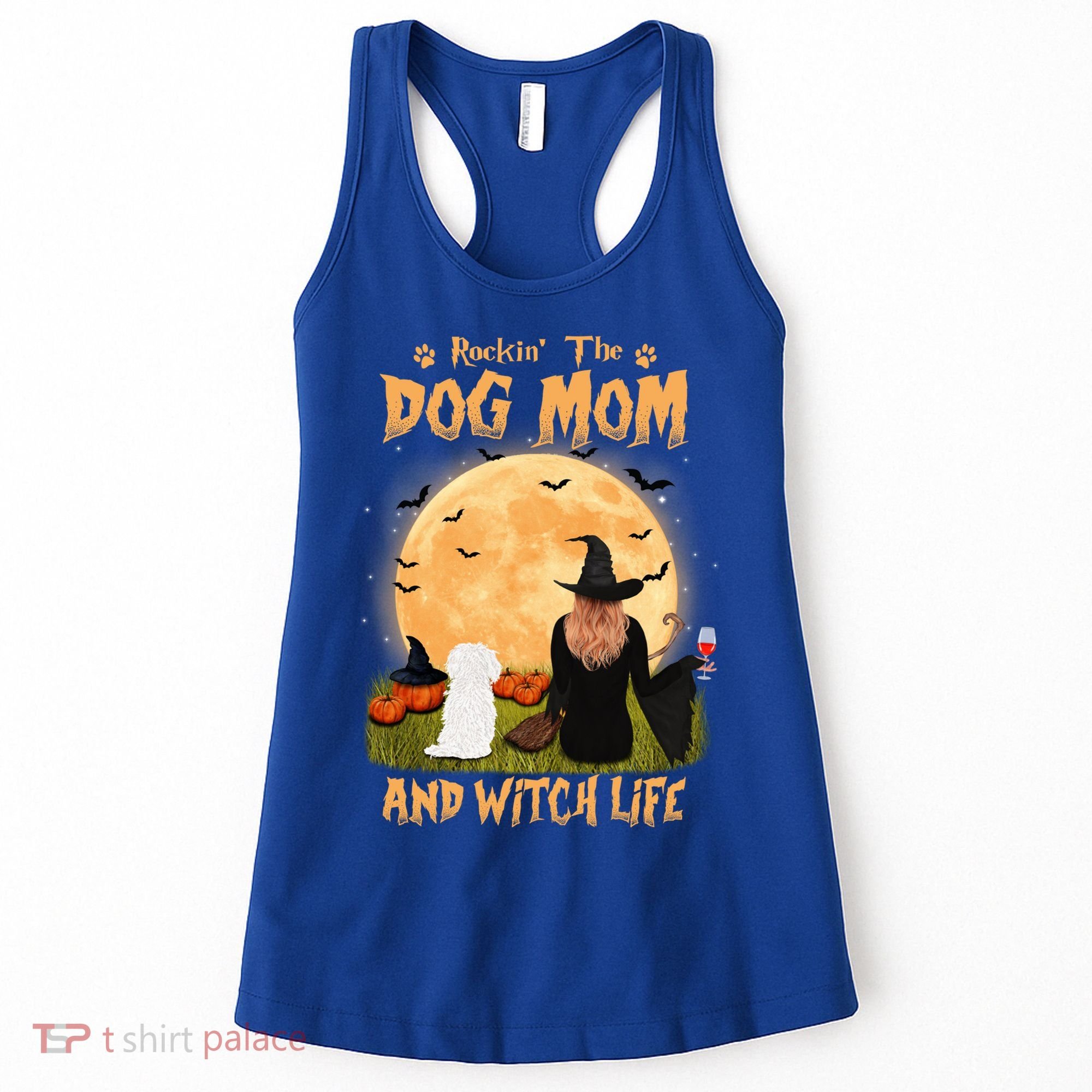 Rocking The Dog Mom And Witch Life Maltese Halloween Funny Gift Women's Tank Top