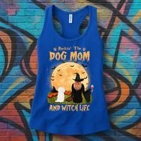 Rocking The Dog Mom And Witch Life Maltese Halloween Funny Gift Women's Tank Top thumb 3