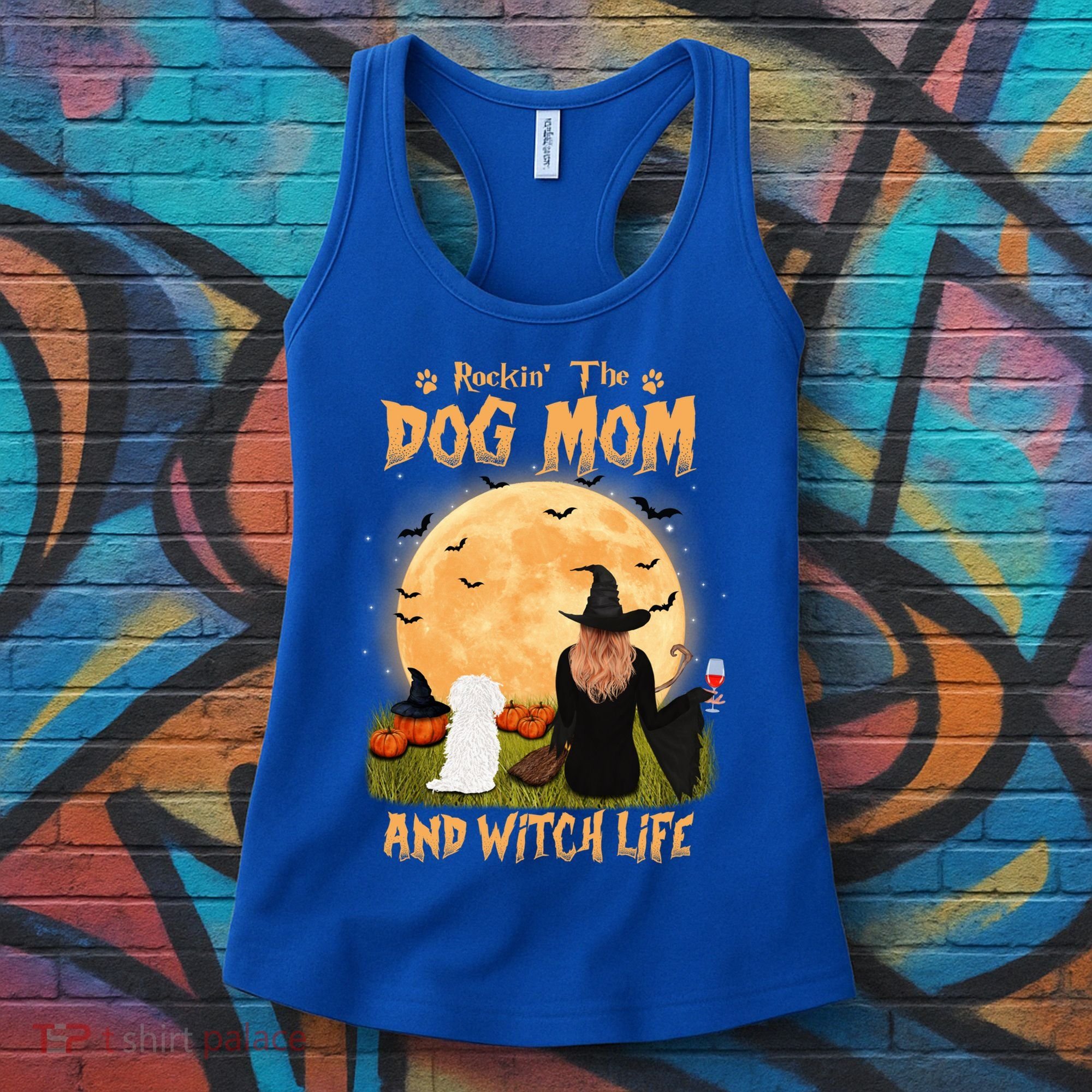 Rocking The Dog Mom And Witch Life Maltese Halloween Funny Gift Women's Tank Top