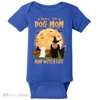 Rocking The Dog Mom And Witch Life Maltese Halloween Funny Gift Baby Bodysuit thumb 0