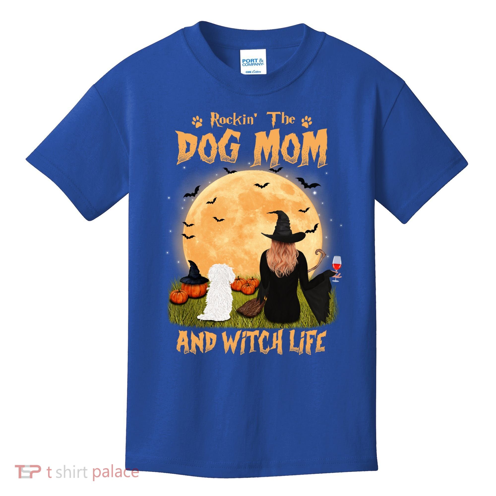 Rocking The Dog Mom And Witch Life Maltese Halloween Funny Gift Kids T-Shirt